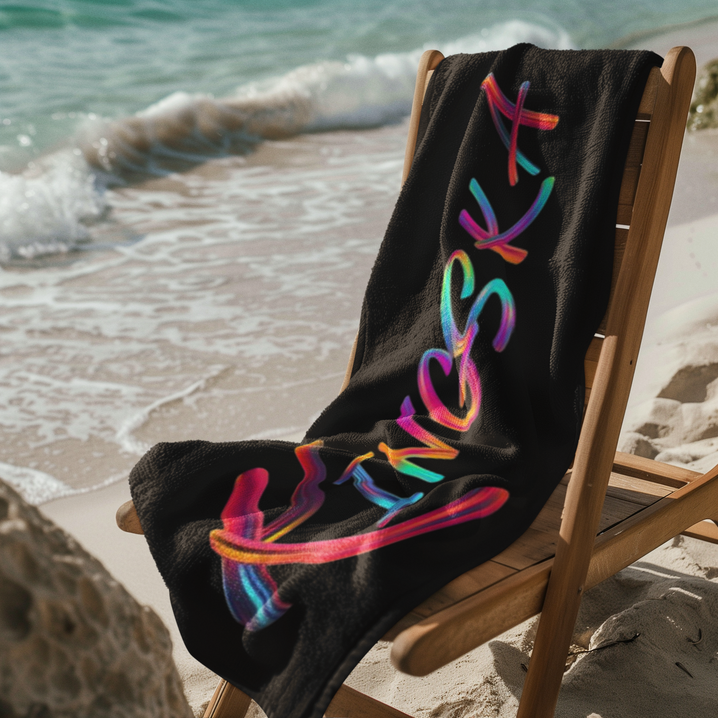 Ręcznik plażowy 70*150 cm czarny Kingska