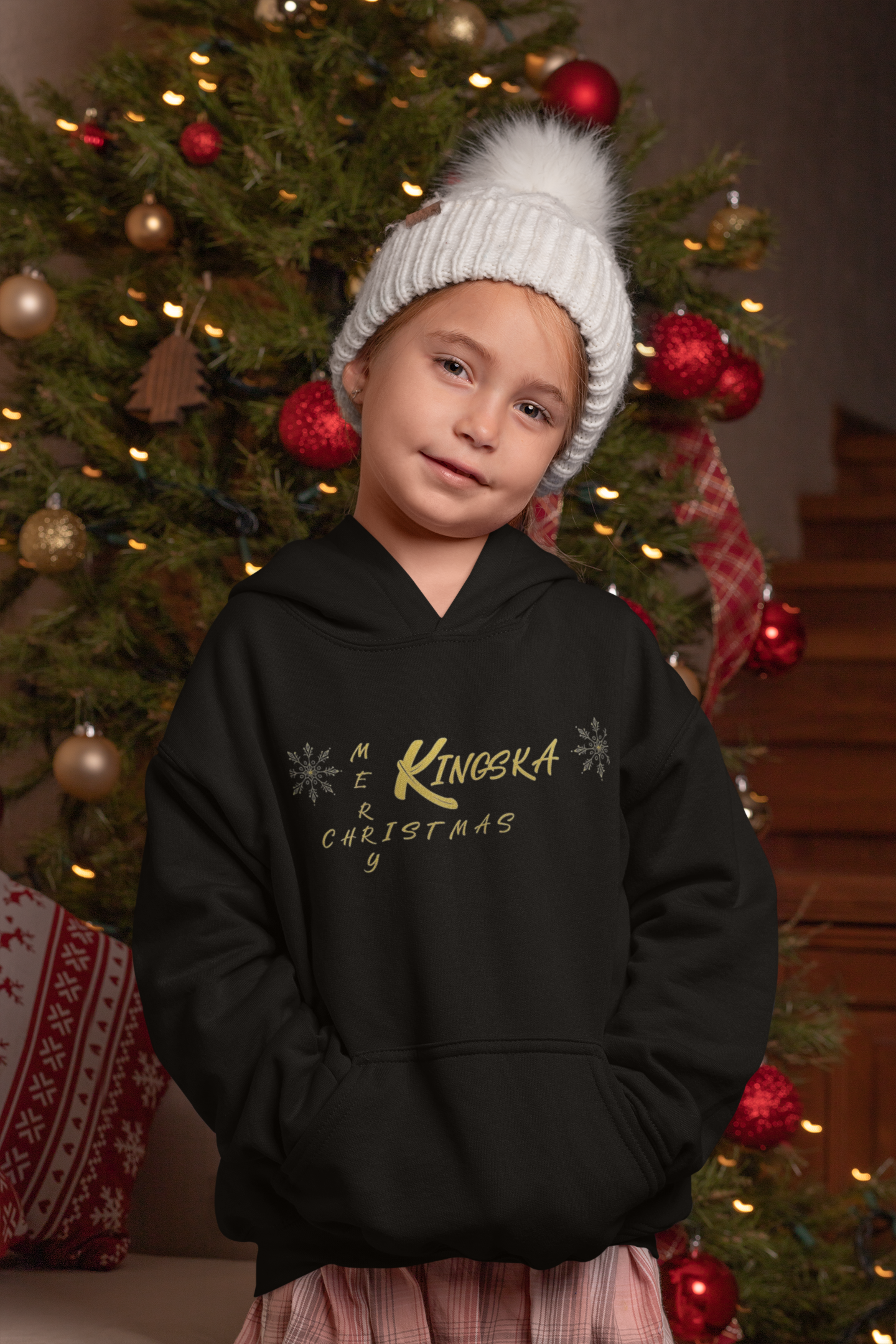 Bluza czarna dziecięca edycja świąteczna złote logo