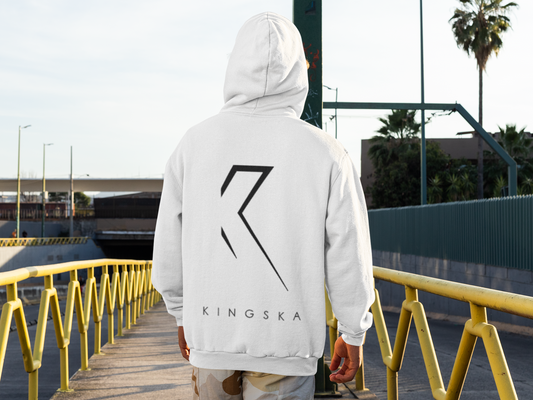 Bluza  biała logo na plecach Kingska unisex