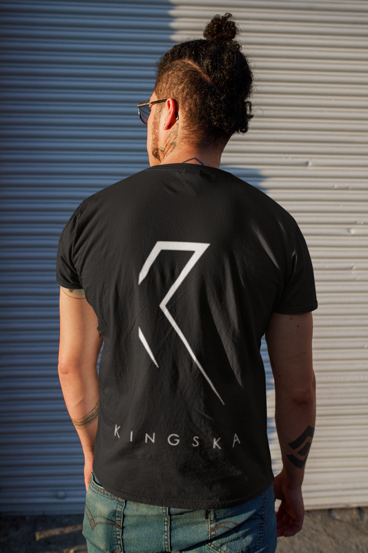 T-shirt czarny Kingska logo plecy unisex