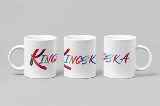 Kubek 11 oz biały logo Kingska 1
