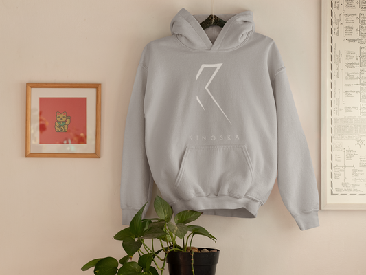 Szara bluza duże logo białe Kingska