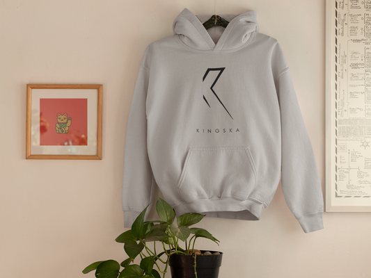 Szara bluza duże logo czarne Kingska