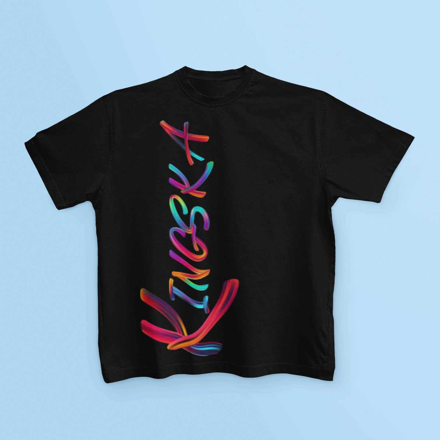 T-shirt dziecięcy czarny Kingska  logo pionowe