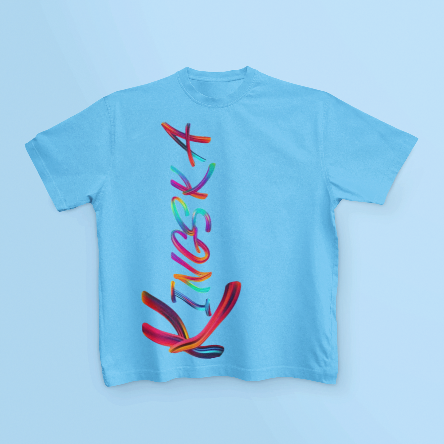 T-shirt dziecięcy niebieski Kingska logo pionowe