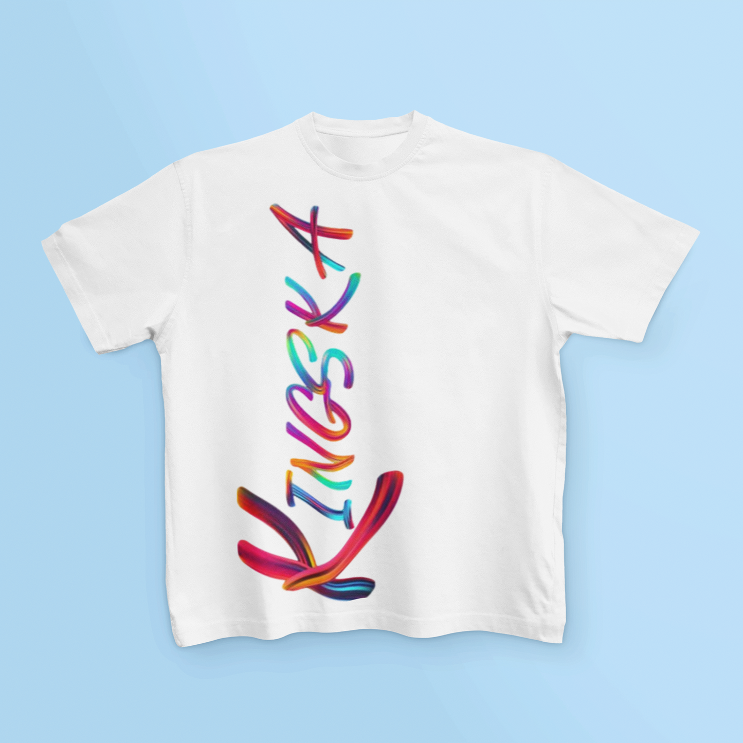 T-shirt dziecięcy biały Kingska logo pionowe