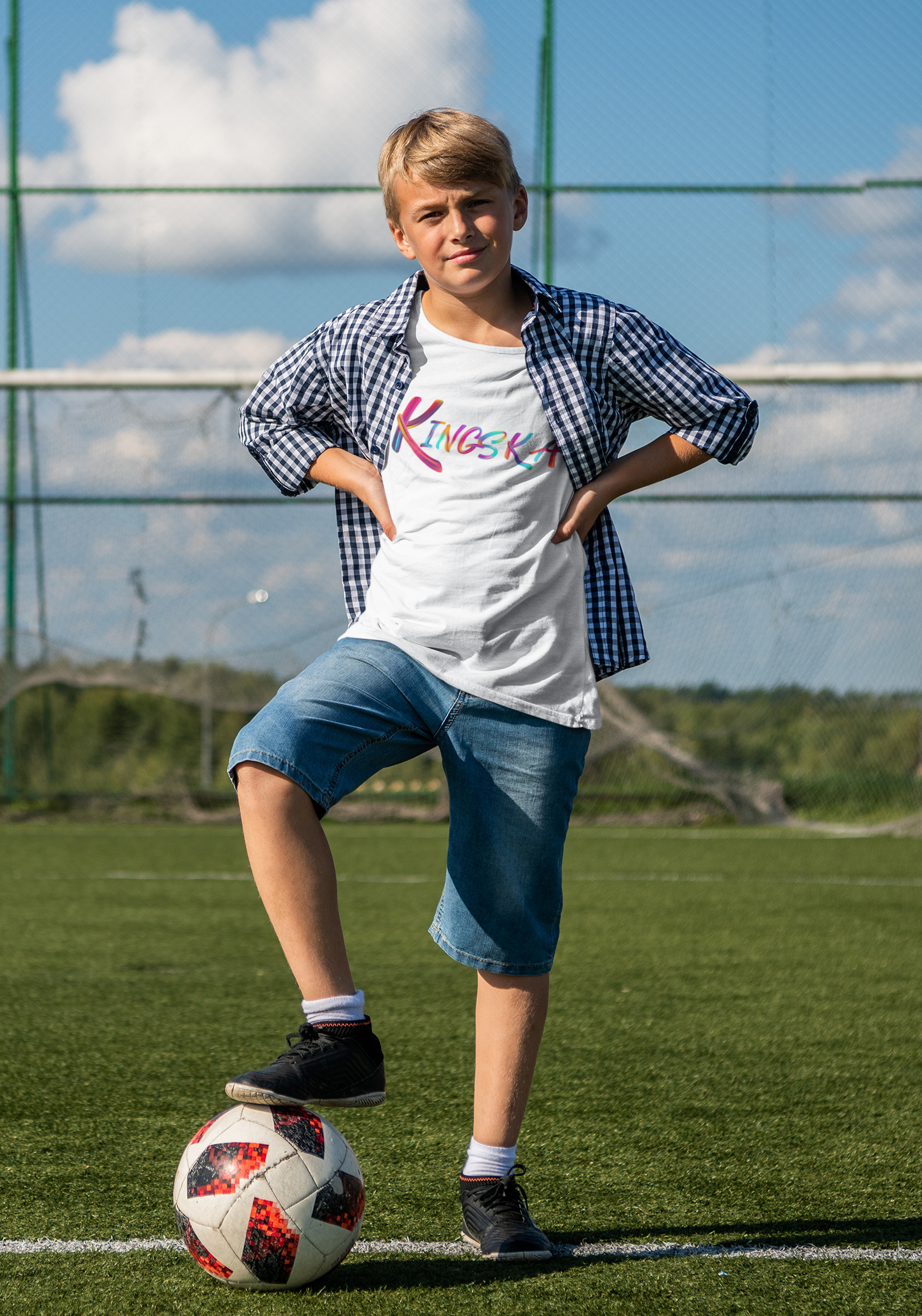 T-shirt dziecięcy biały Kingska