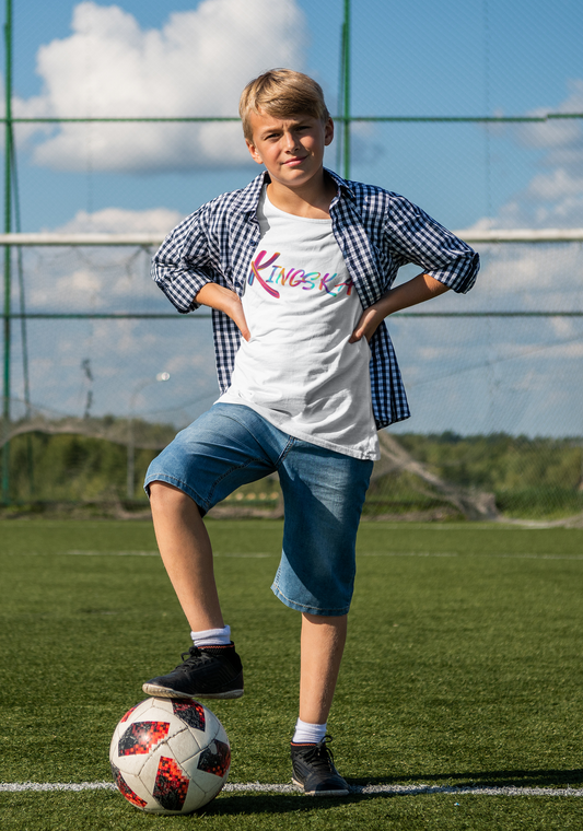 T-shirt dziecięcy biały Kingska